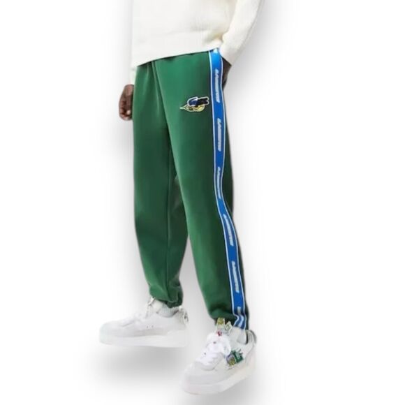 Lacoste Sweatpants Mens S Green Preppy Side Spellout Casual Organic Streetwear - Picture 1 of 10